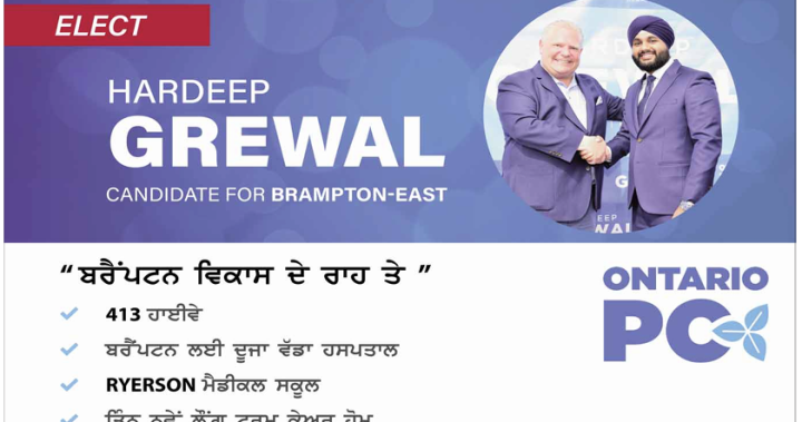 Election finance complaint submitted about Brampton MPP over ads in father’s newspaper