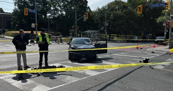 Man in critical condition after e-scooter and car crash outside Dufferin Mall – Toronto