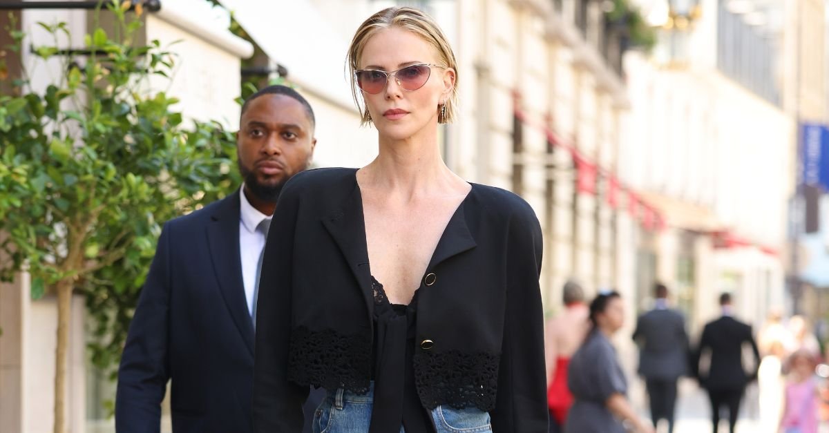 Charlize Just Wore the Chicest French-Girl Jeans and Heels Pairing