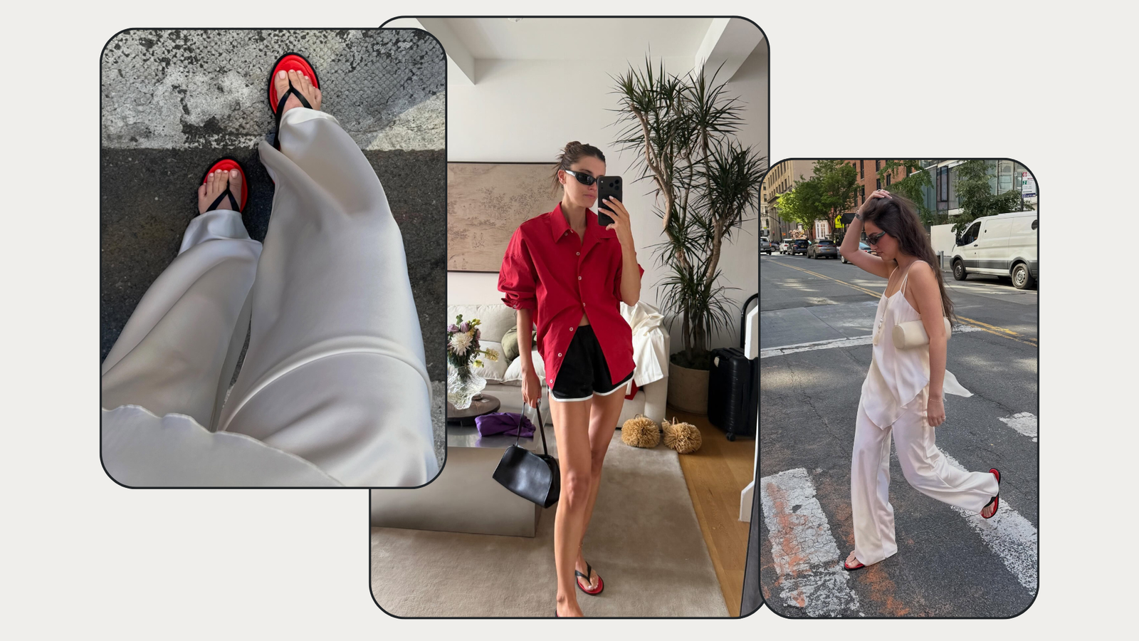 Reformation’s Jessie Sandal in Red and Black Is Everywhere
