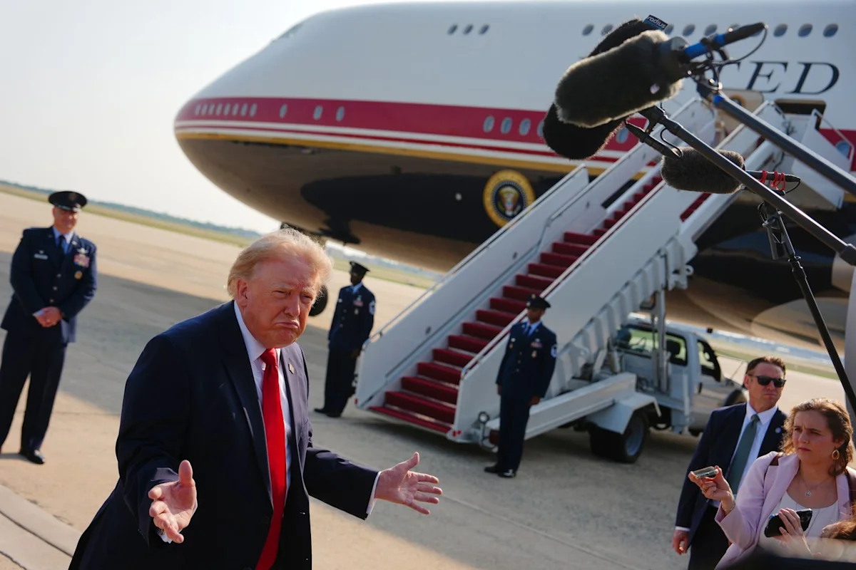 Retrofitted Qatari jet takes flight as Air Force One for Trump’s trip to North Dakota