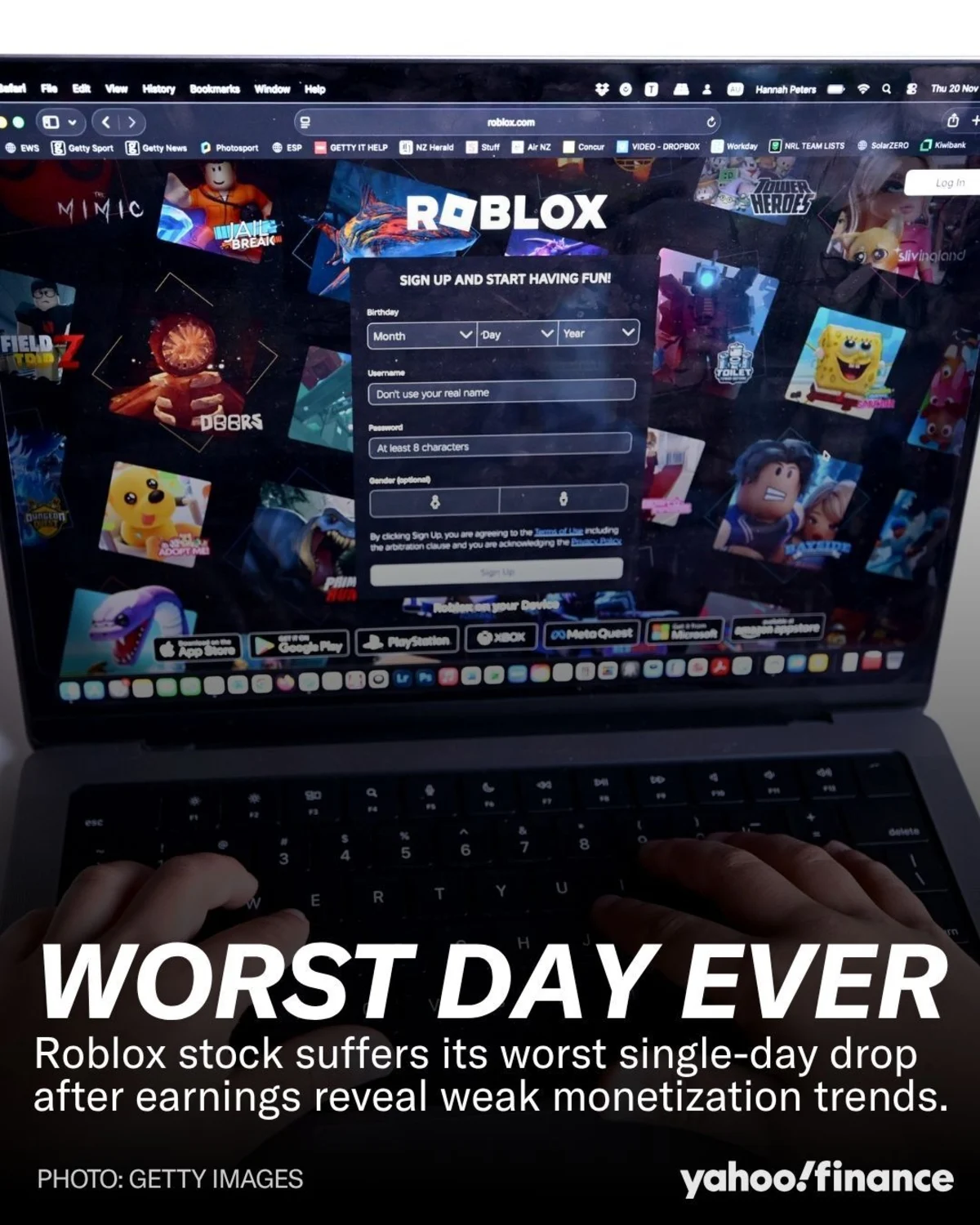 Roblox earnings missed Wall Street's expectations, leading to the worst day ever for the stock.