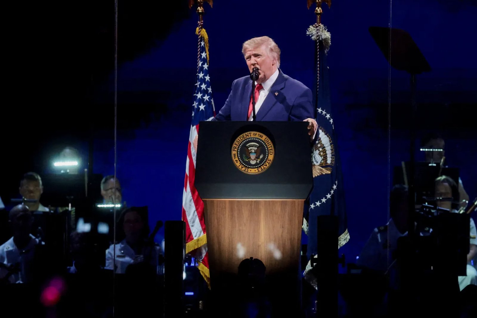 Trump lauds Americans in storm-delayed 250th anniversary speech | Newsfeed
