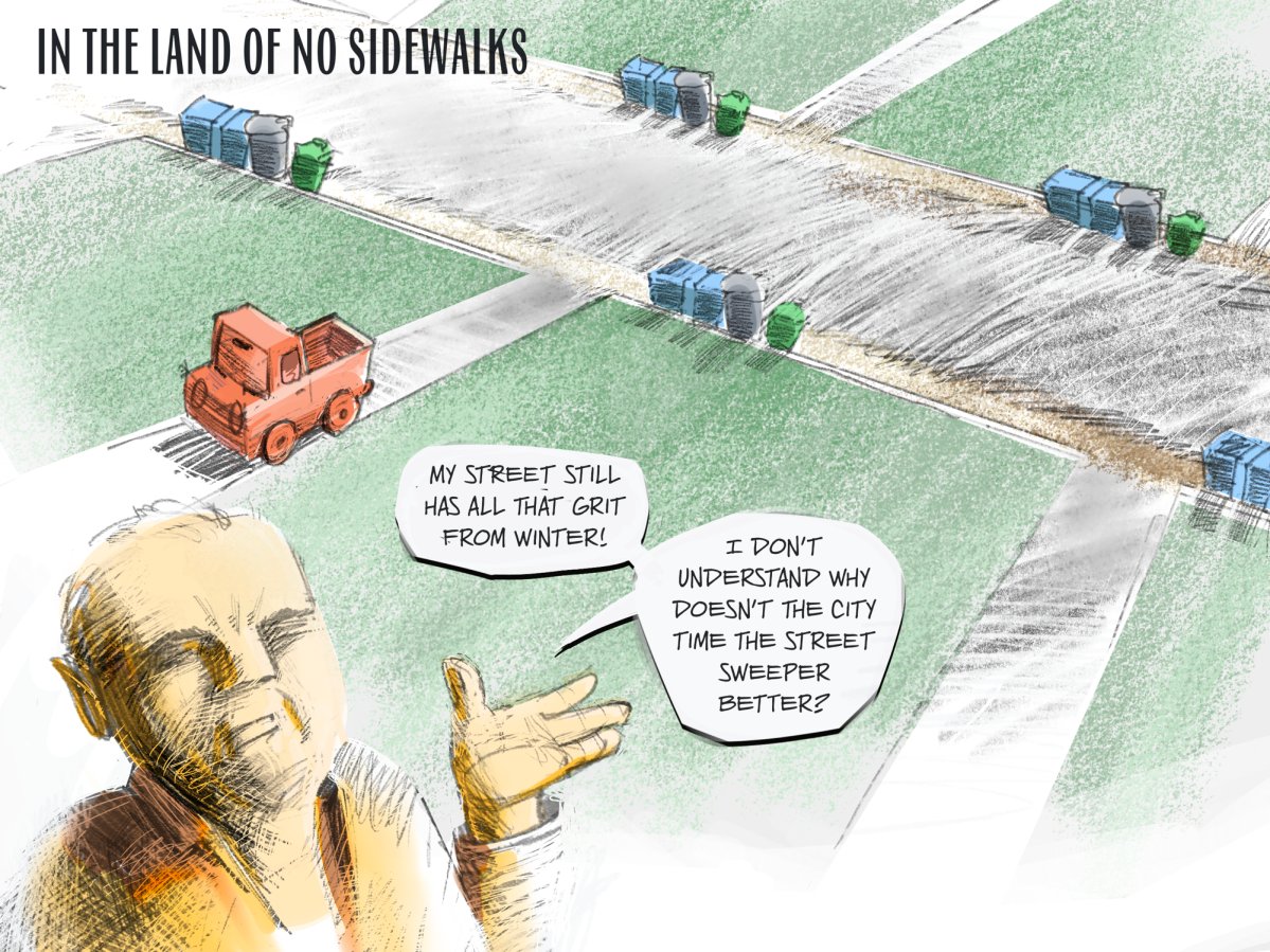 In the land of no sidewalks