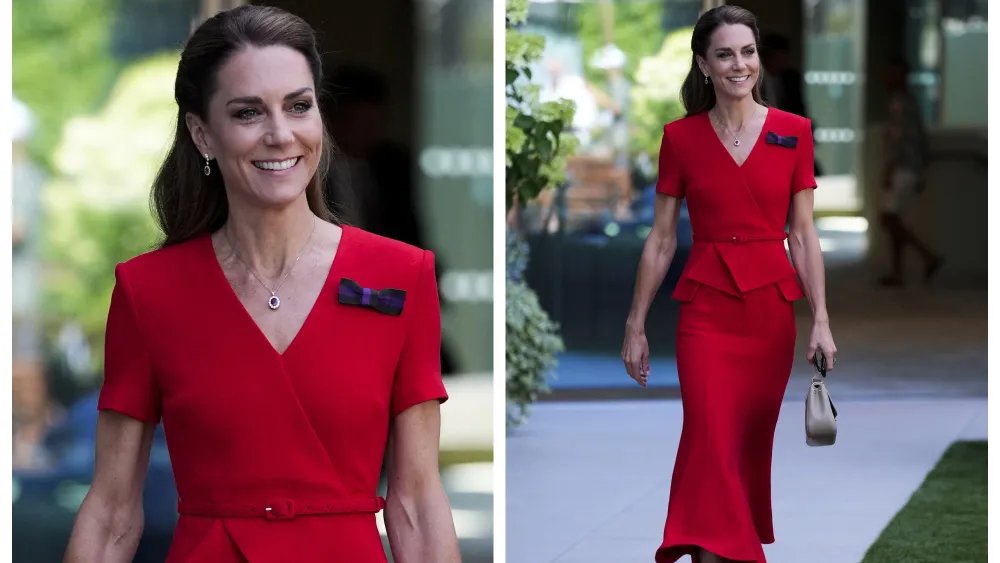 Kate Middleton Is Easy to Spot in Bright Red Dress at Wimbledon 2026