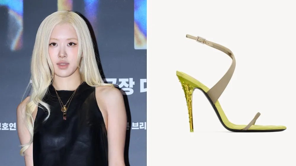 Rosé Takes Saint Laurent Crystal Heels Out of Black-tie Territory