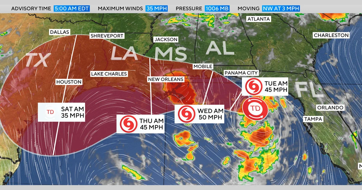 Tropical Storm Bertha forms, threatening Gulf Coast. See a forecast map and its path.