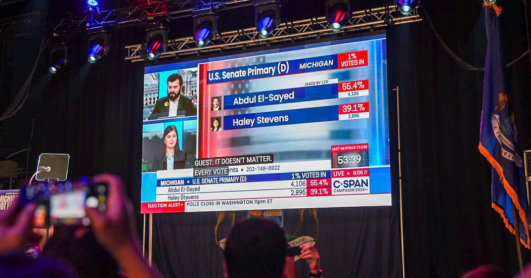 Primary Elections Live Updates: Counting Underway in Michigan After Divisive Senate Battle