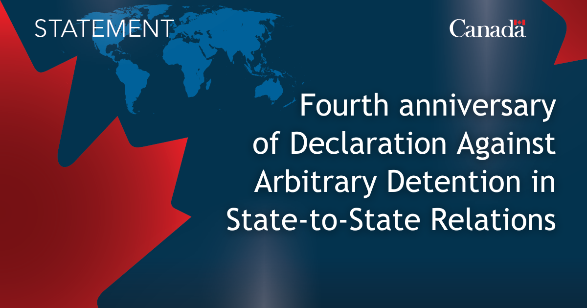 Fourth anniversary of Declaration Against Arbitrary Detention in State-to-State Relations