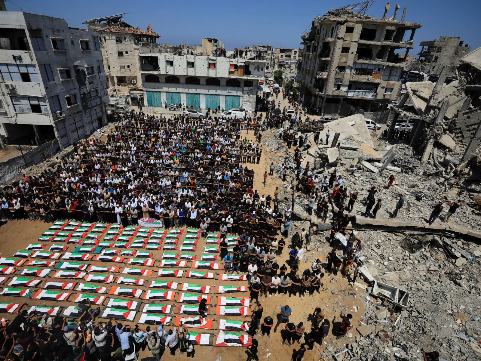 Gaza holds mass funeral for 112 people killed in Israel’s 2023 Sabra attack | Israel-Palestine conflict News