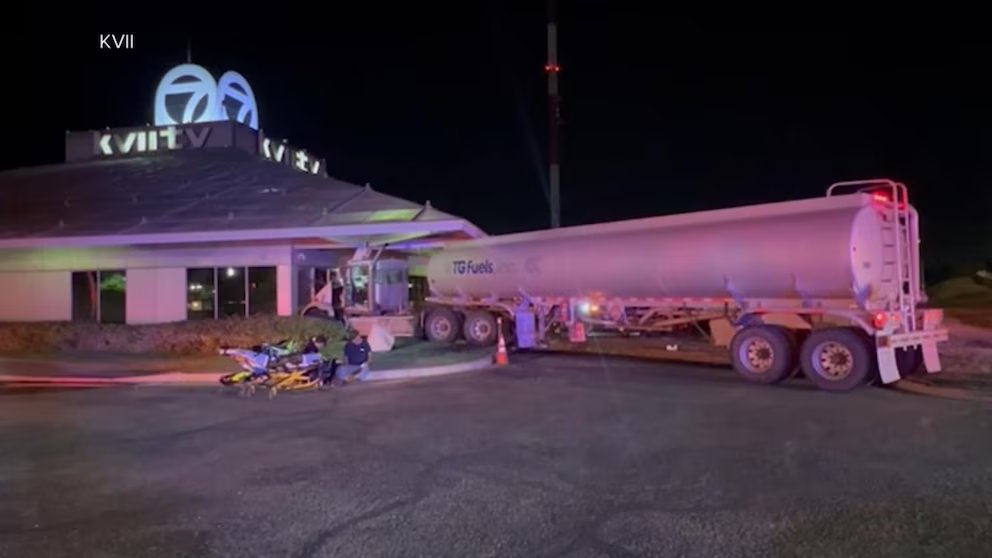WATCH:  Video shows fuel truck slam into ABC station in Texas