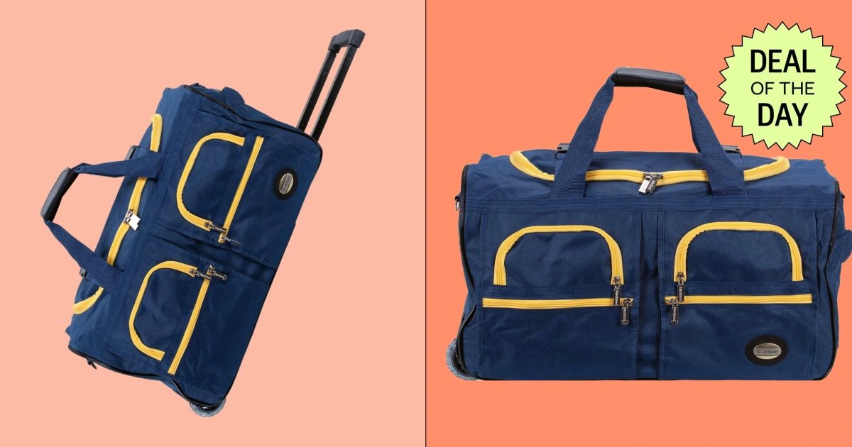 This Rockland Rolling Duffel Bag is on Sale for Under $50 on Amazon
