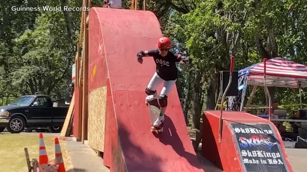 WATCH: 66-year-old skateboarder sets Guinness World Record