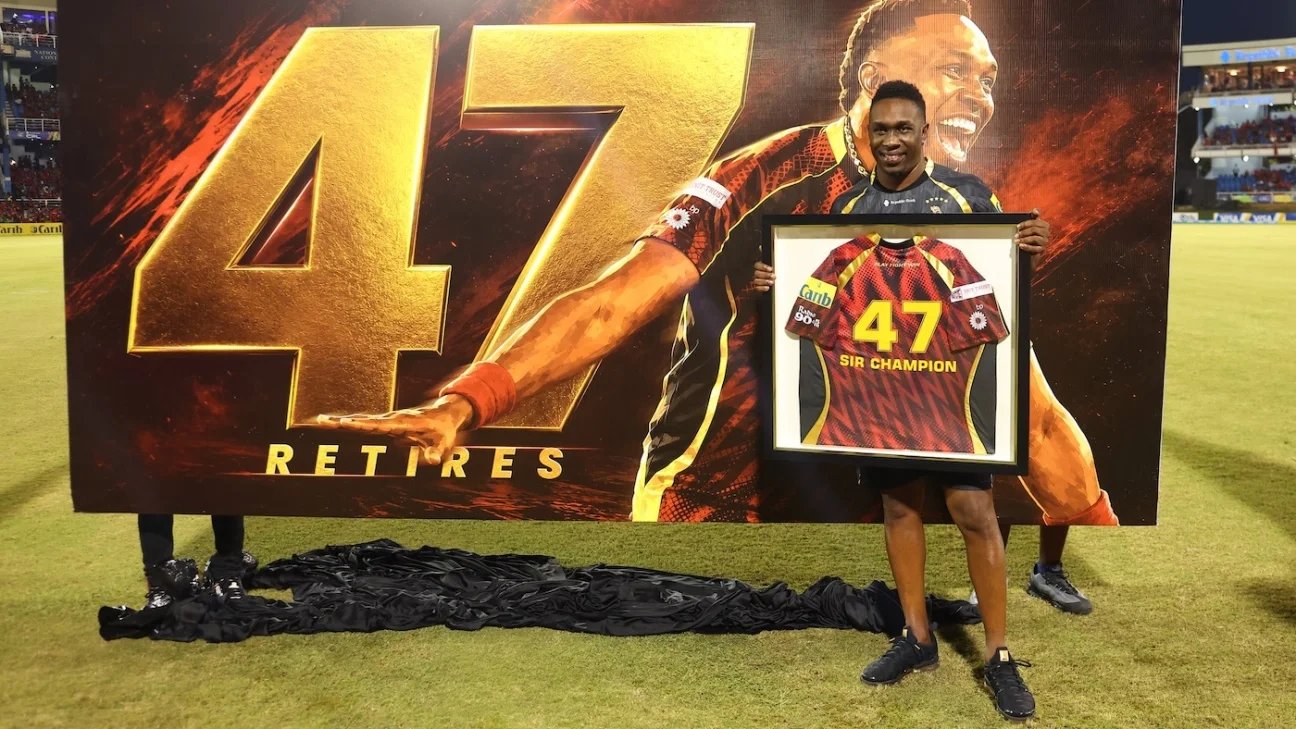 CPL 2026 – Trinbago Knight Riders retire Dwayne Bravo’s No. 47 jersey