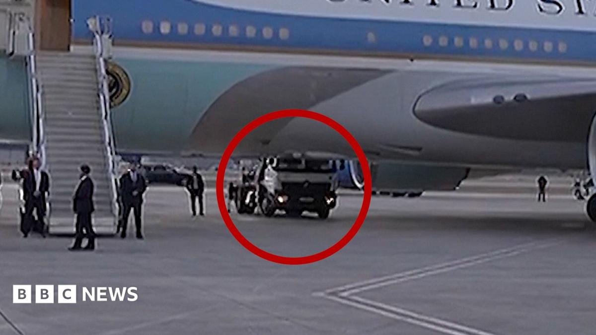 Was Trump smuggled out of Air Force One in a catering truck?