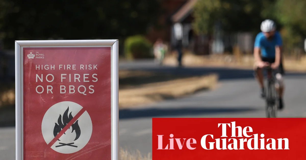 UK heatwave live: Burnham considers ban on disposable barbecues to prevent wildfires | Extreme heat