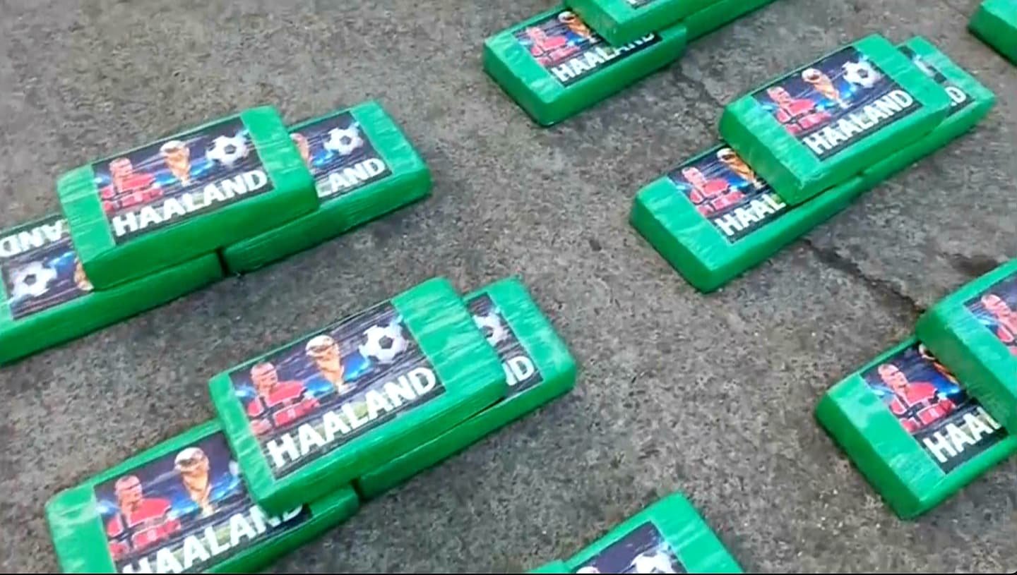 Ecuadorian police seize 1,000 pounds of cocaine bearing image of soccer star Erling Haaland