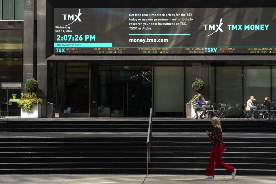 S&P/TSX composite index down in late-morning trading Thursday, U.S. markets mixed
