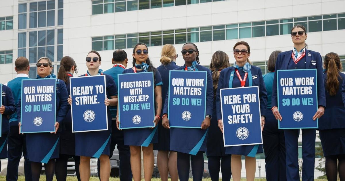Hundreds of flights grounded as WestJet flight attendants go on strike