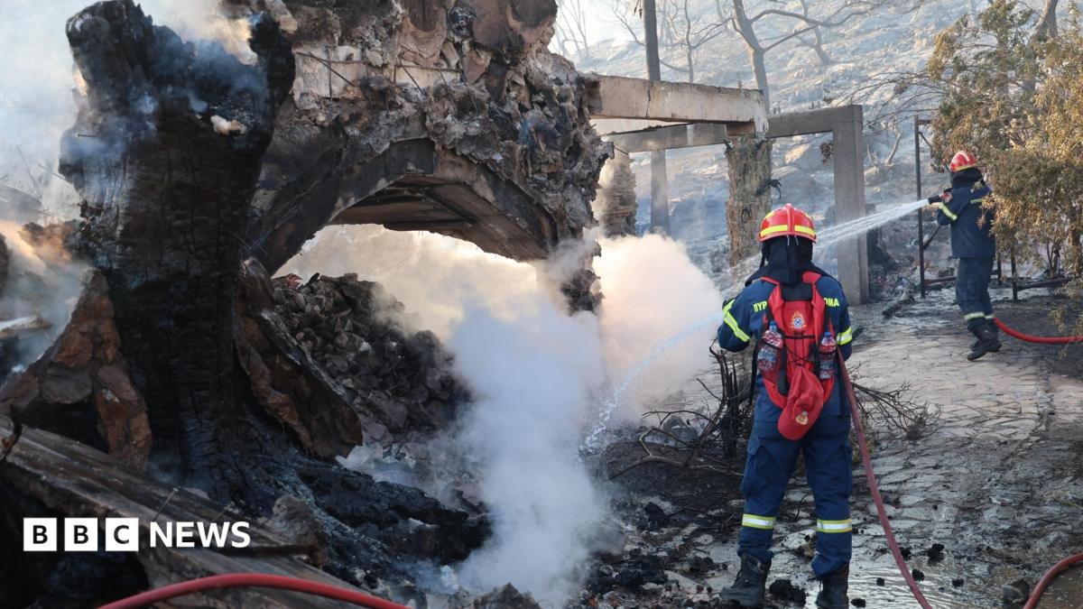 Two dead and hundreds evacuated as wildfires break out near Athens