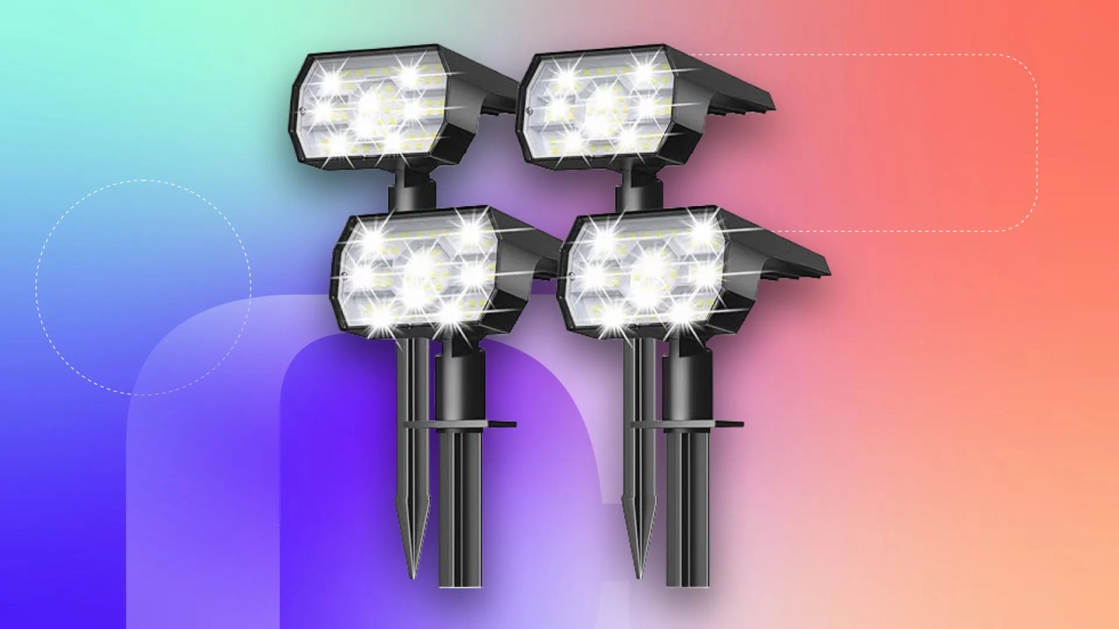 Brighten Up Your Outdoor Space With 4 Solar-Powered Lights for Just $24