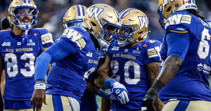 Big night from Oliveira gets Winnipeg Blue Bombers back in win column over winless Redblacks – Winnipeg
