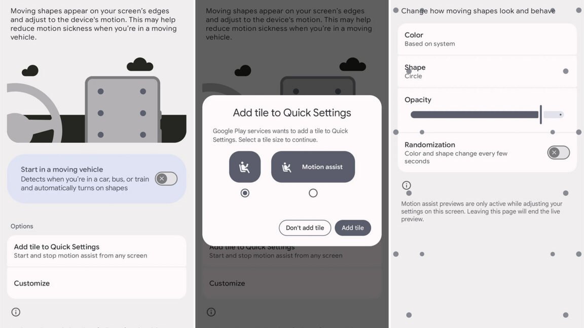 Google’s anti-nausea Motion Assist dots finally rolling out on Android