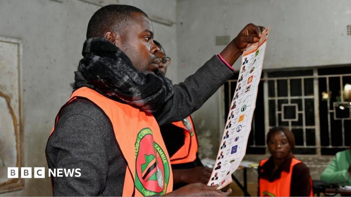 Zambia election: Vote counting suspended over alleged attacks on polling staff