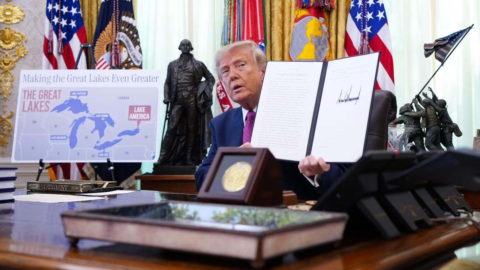 Trump signs executive order renaming Lake Ontario to 'Lake America'