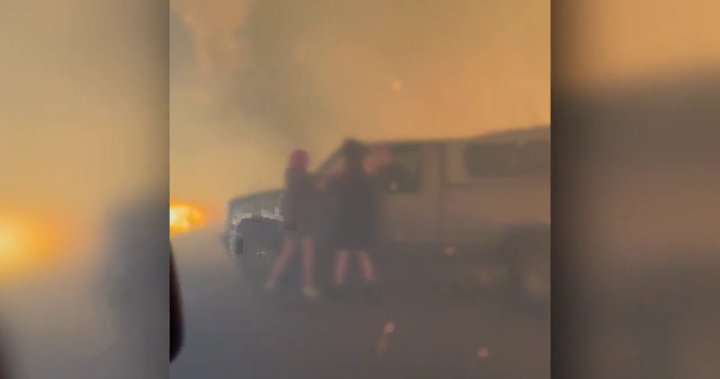 Video captures Faulder residents rescuing their dogs from vehicle surrounded by flames