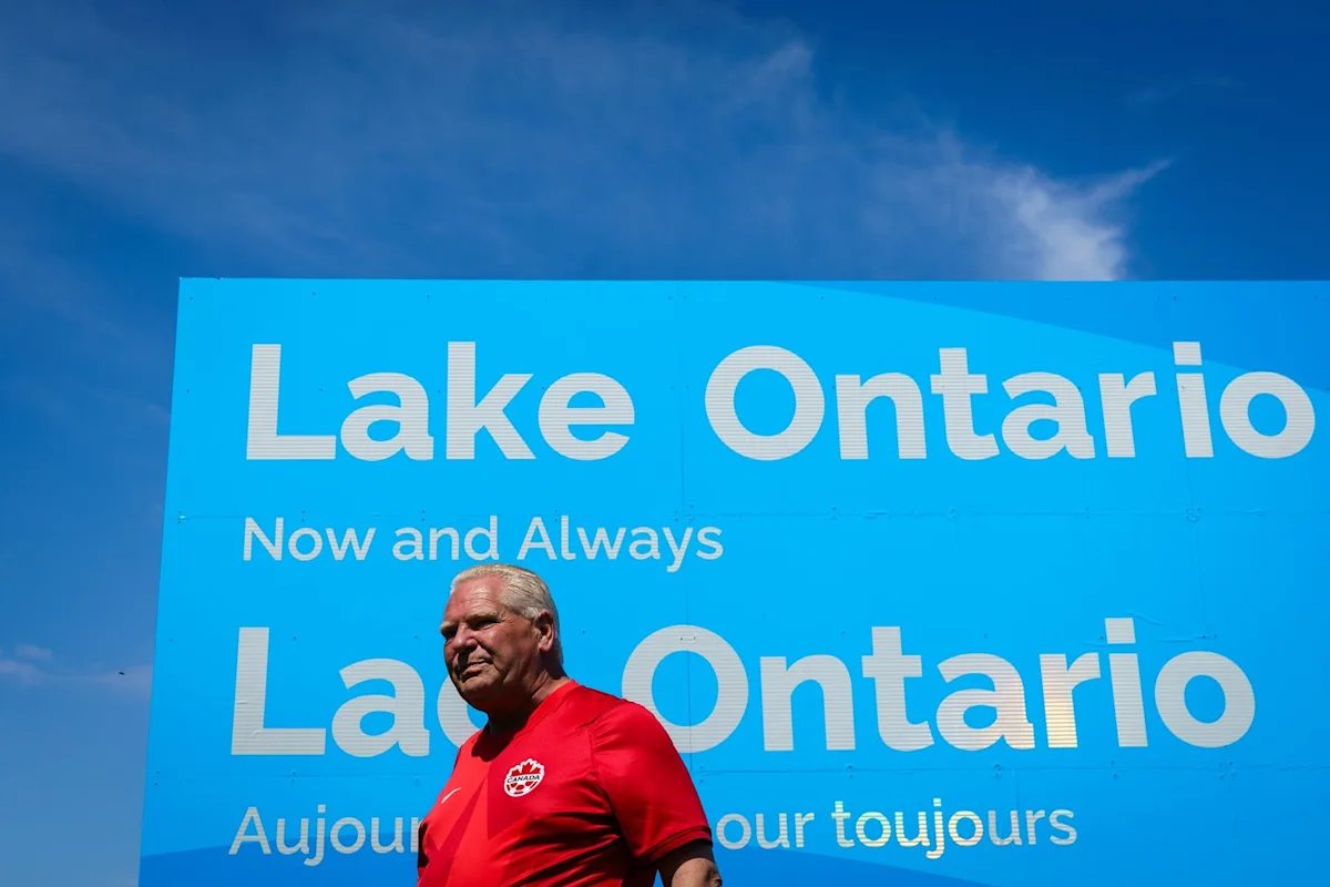 “Now and Always”: Doug Ford unveils Lake Ontario sign amid U.S. tariff war