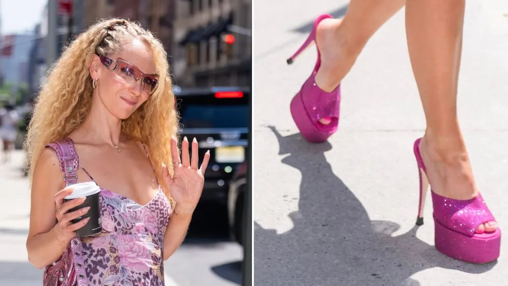 Juno Temple Continues Her Platform Streak in Hot Pink Paris Texas