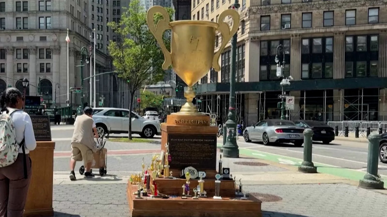 ‘Iran war participation trophy’ mocking Trump appears in New York | US-Israel war on Iran