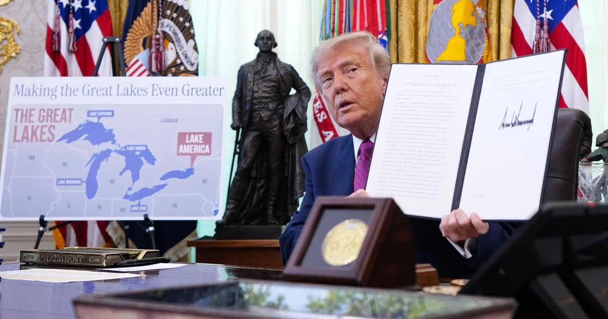Trump signs executive order to rename Lake Ontario to ‘Lake America’