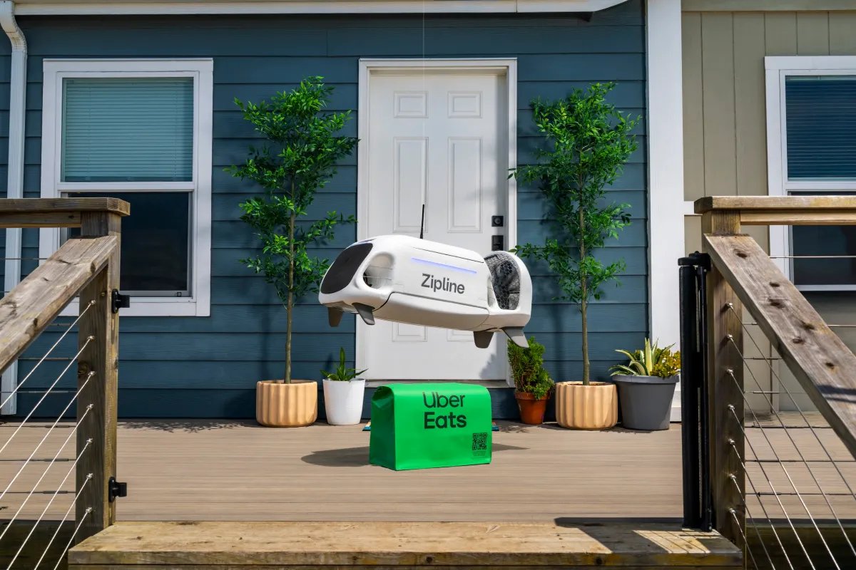 Uber adds Zipline drones to its Eats delivery network