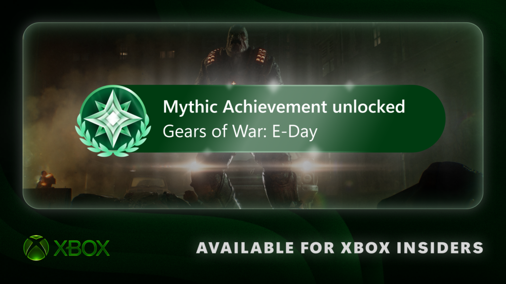 Available for XBOX Insiders: Mythic Achievements, One of our Most Player-Requested Features