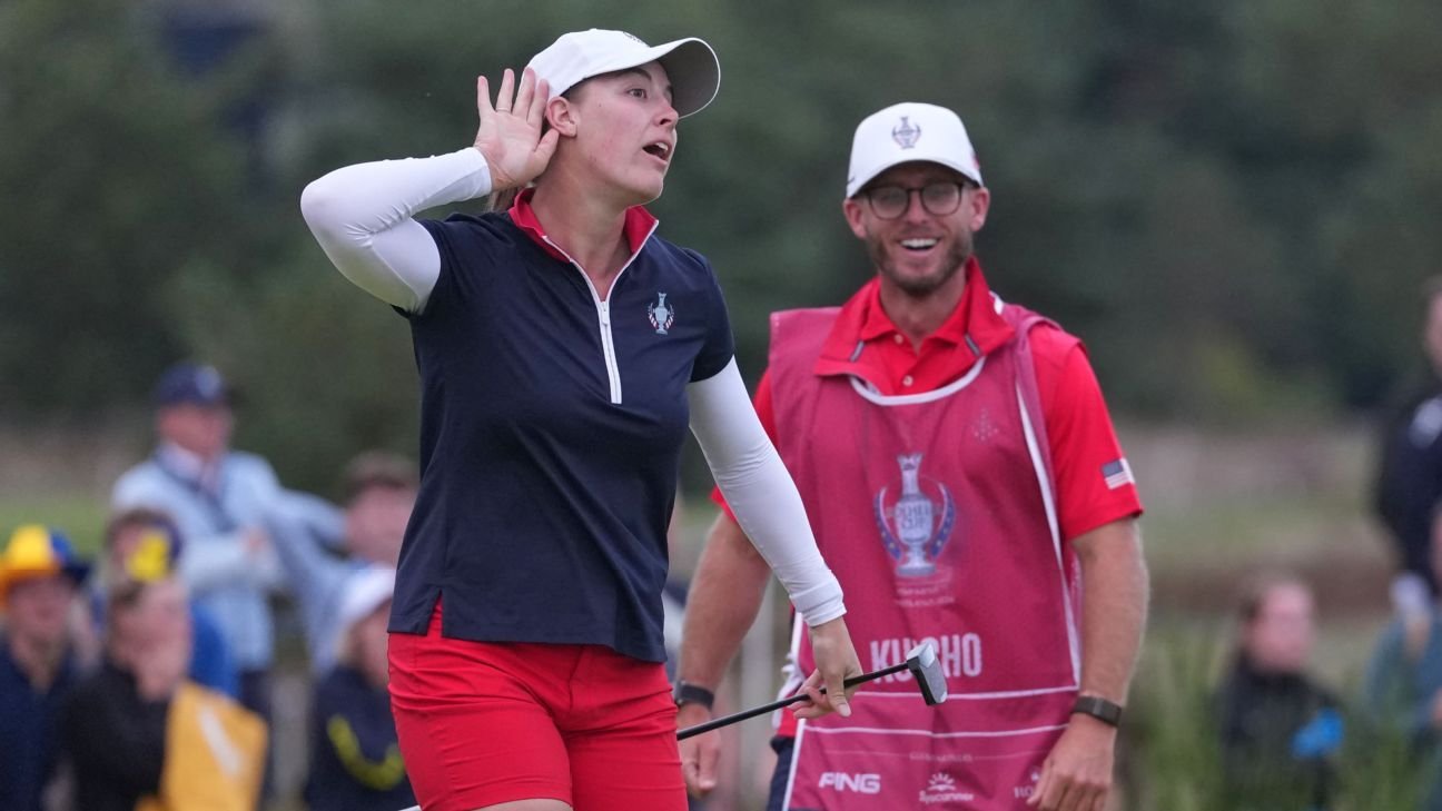 Jennifer Kupcho sinks unlikely putts to even Solheim Cup