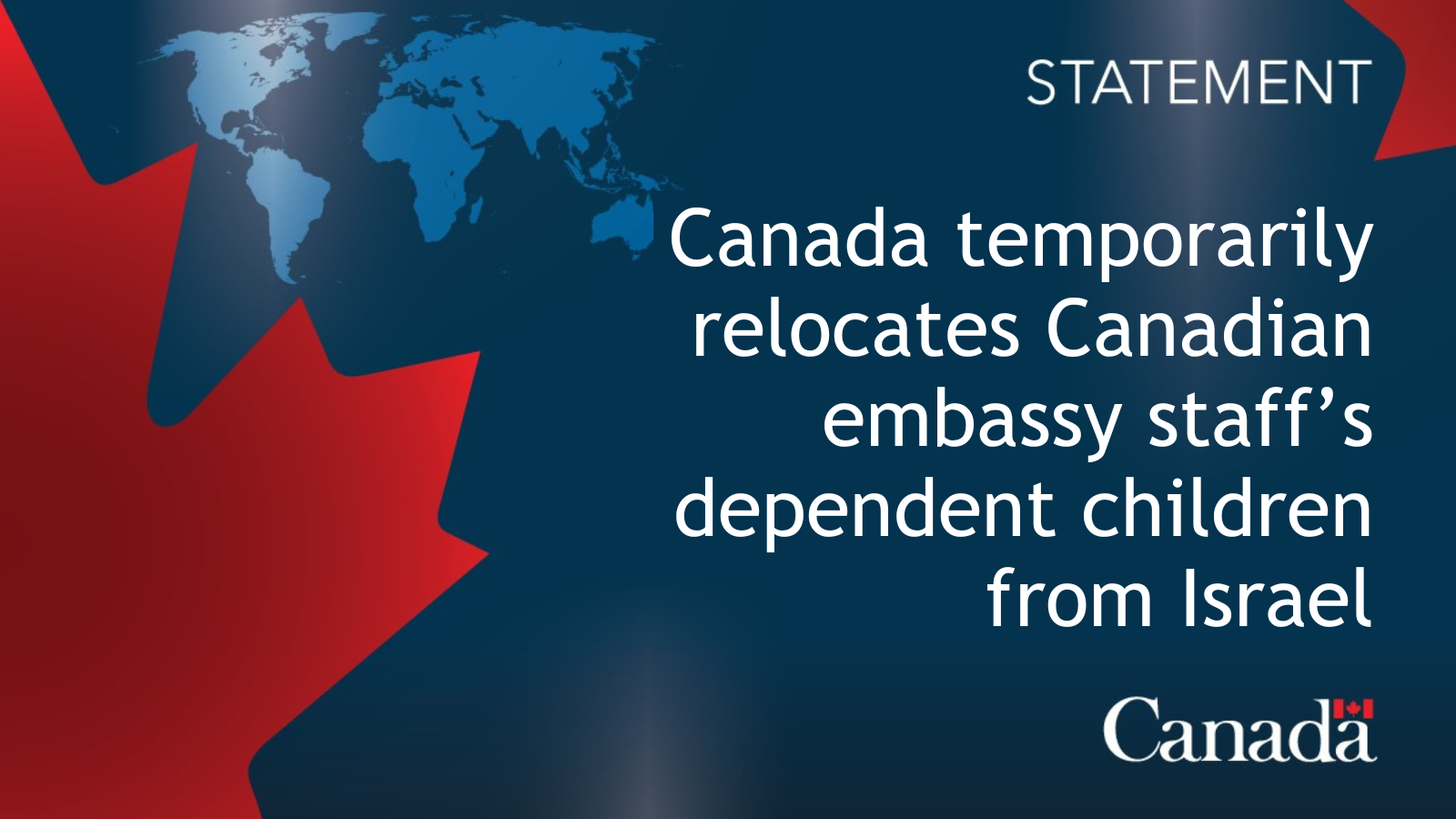 Global Affairs Canada temporarily relocates Canadian embassy staff’s dependent children from Tel Aviv, Israel