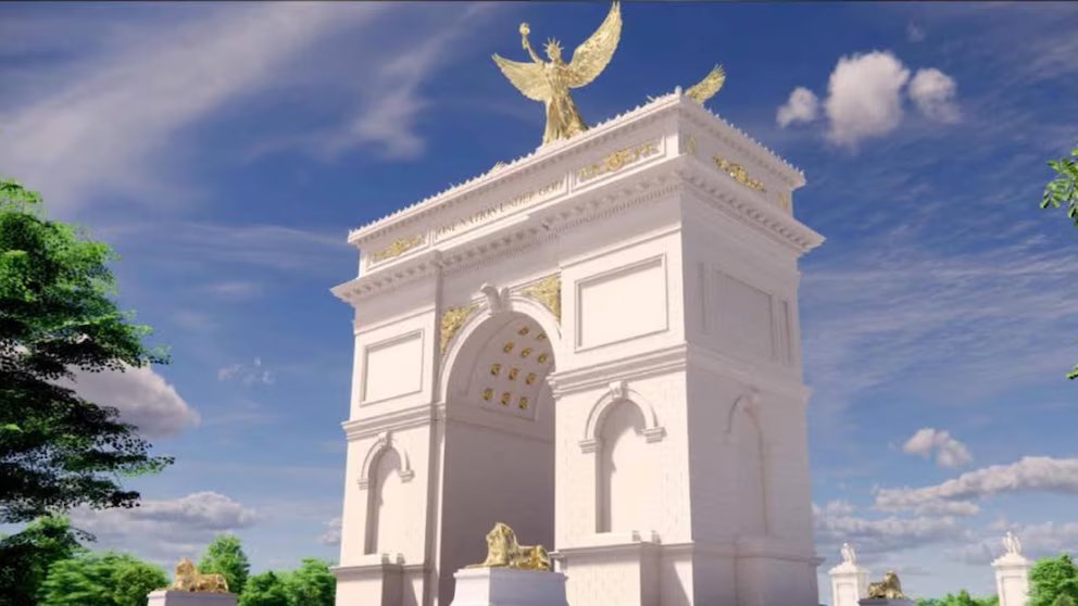 WATCH:  Trump says 'Triumphal Arch' will be used as a sniper and drone facility