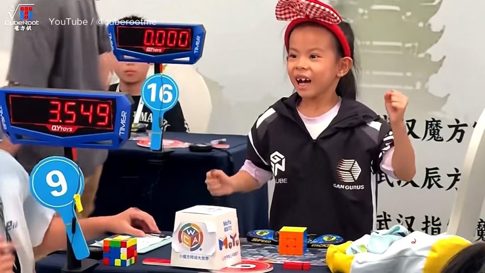 WATCH: Six-year-old girl sets Rubik's Cube world record