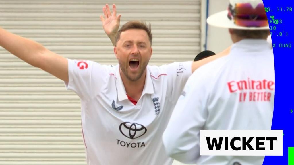 England v Pakistan Third Test: Ollie Robinson removes Saim Ayub for his 100th Test wicket