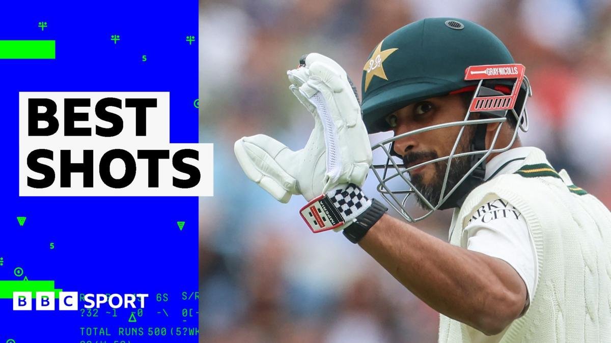 England v Pakistan third Test: Best shots from Shan Masood’s 95 at Edgbaston