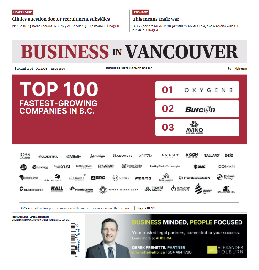 Business in Vancouver — Sept. 14, 2026