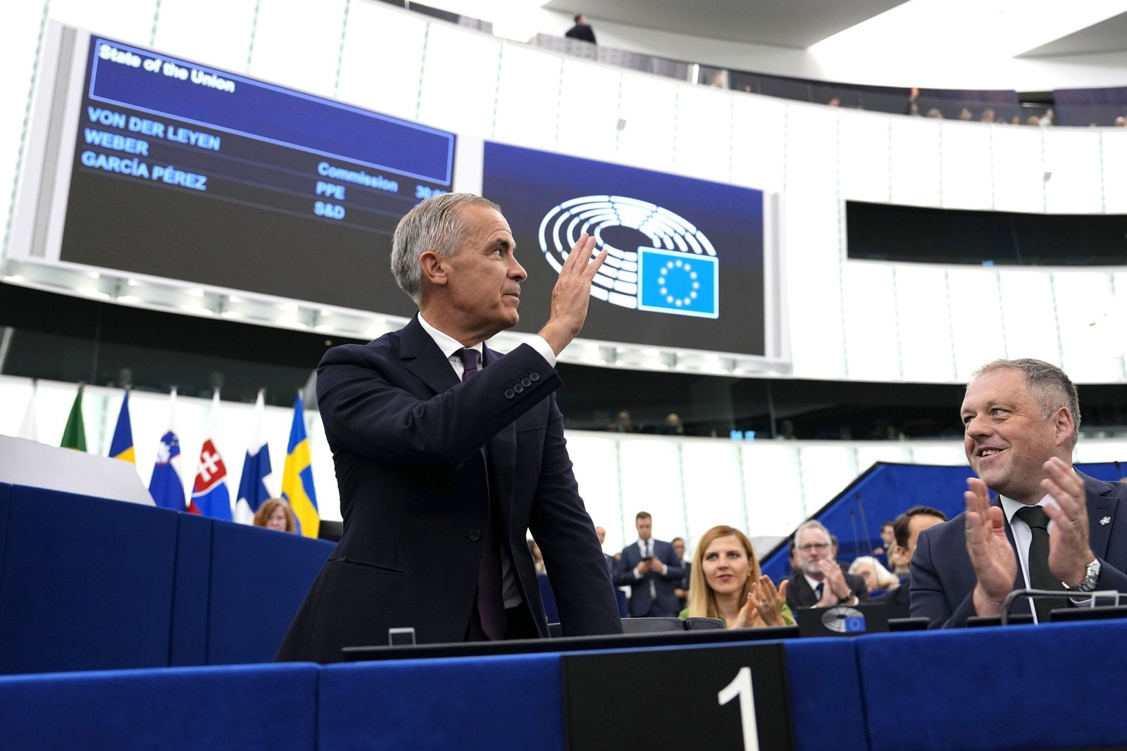 PM Carney kicks off high-stakes visit to EU Parliament in Strasbourg, meets new UK PM in Manchester