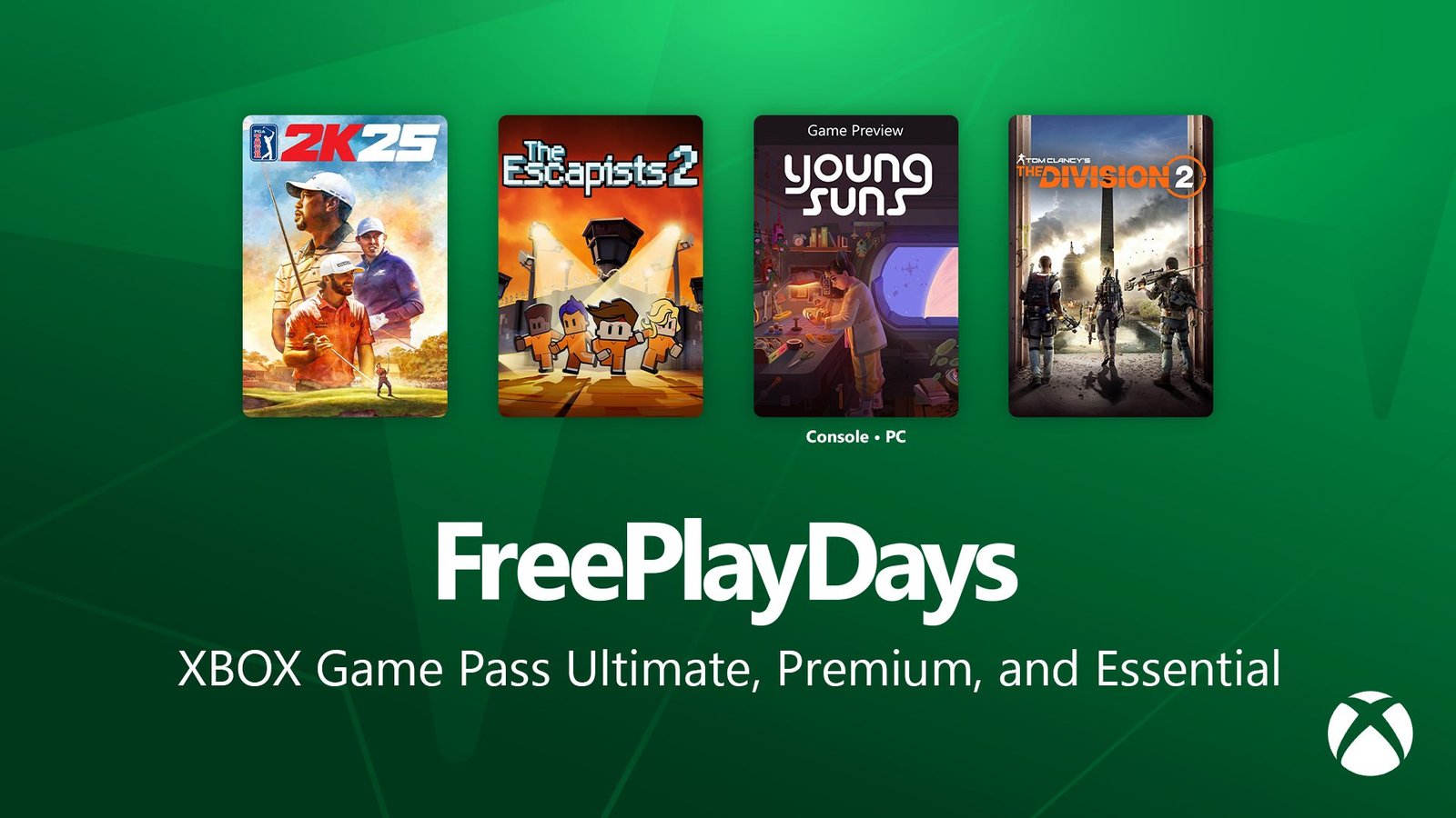 Free Play Days – PGA TOUR 2K25, The Escapists 2, Young Suns, and The Division 2