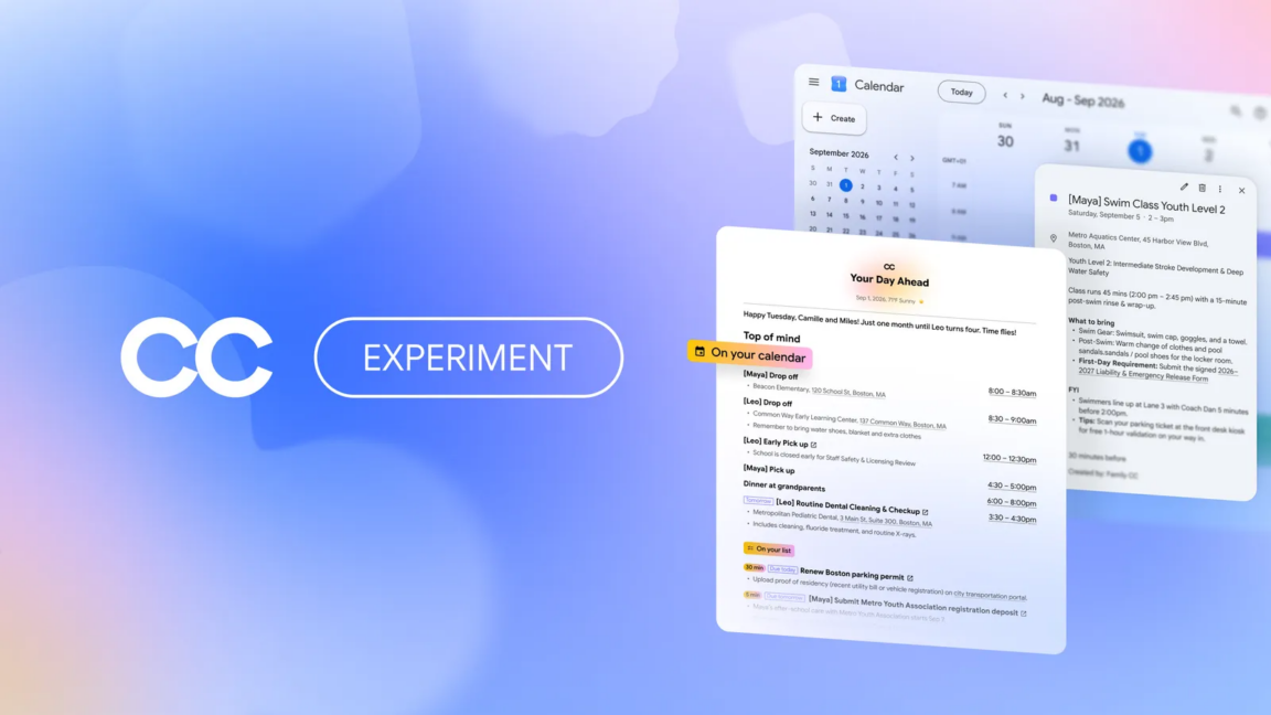 Google announces new experimental “CC” AI agent for families
