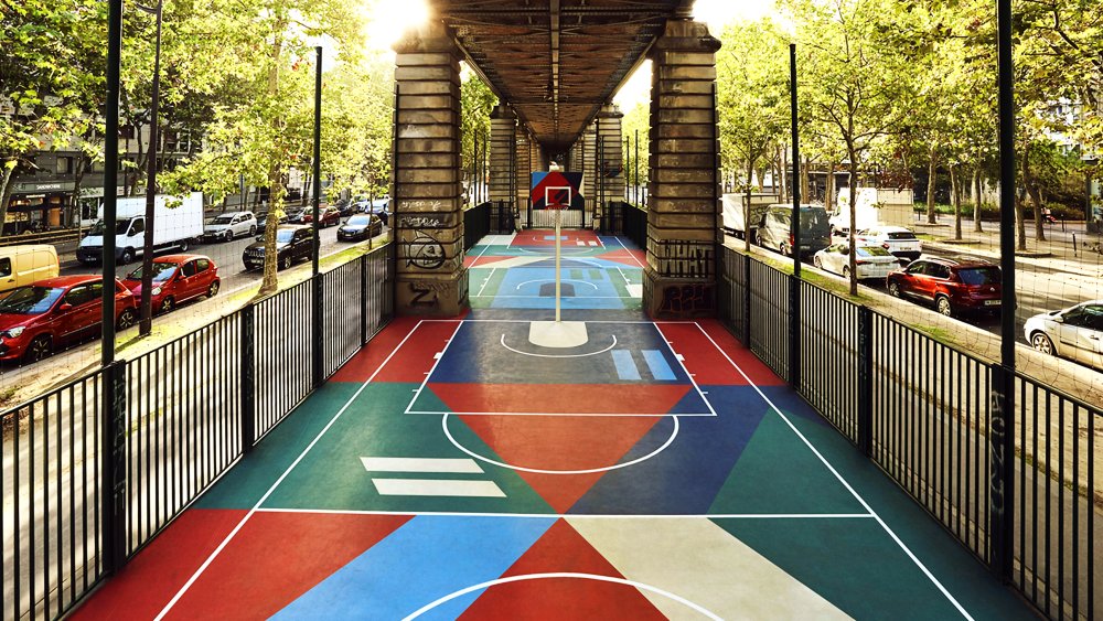 Les Deux Revamps Paris Basketball Courts in Community Legacy Project
