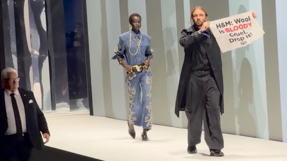 H&M Holds the Line in London as PETA Protesters Crash Runway Show