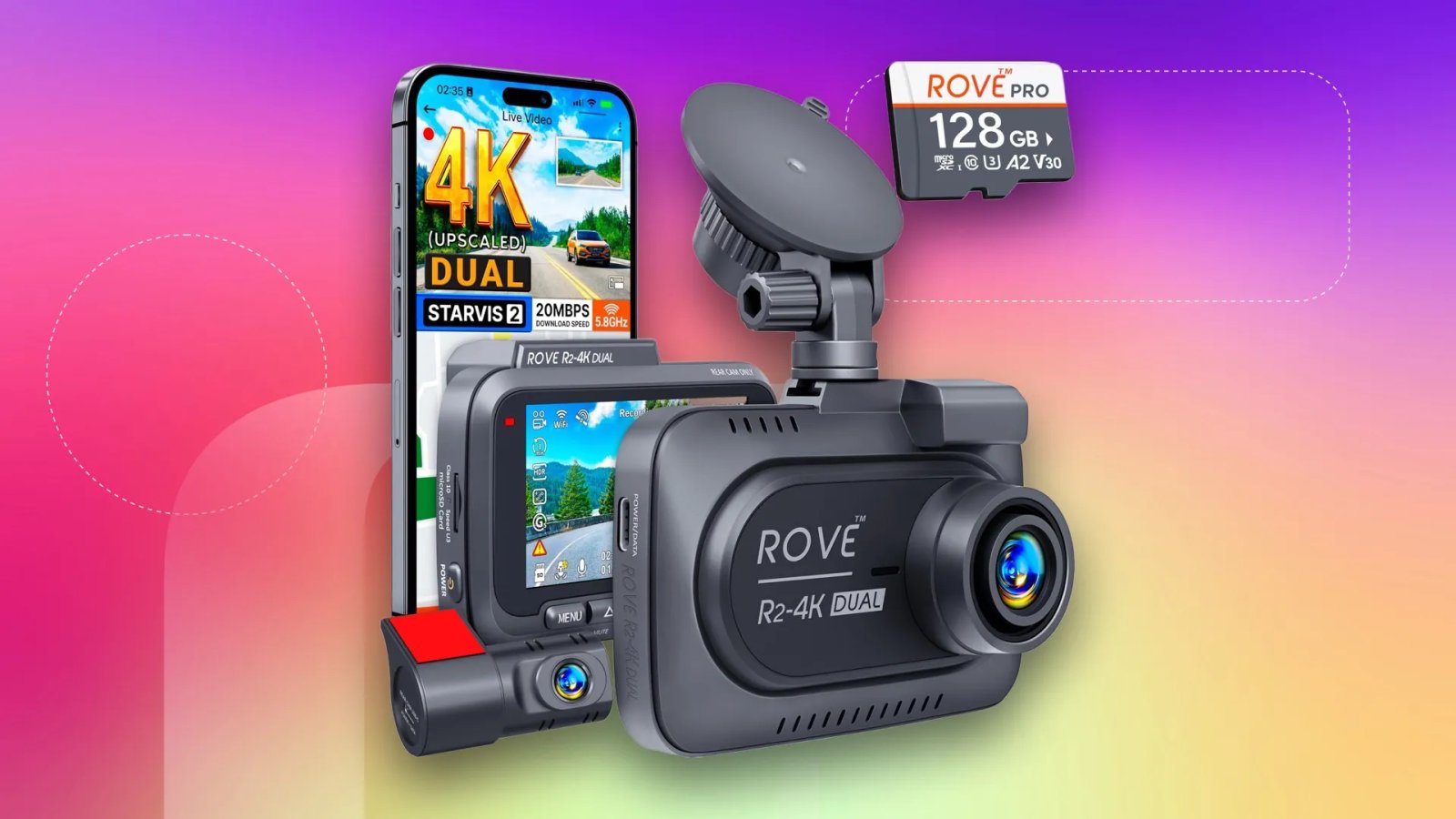 This 4K Dual Dash Cam Is $50 Off and Comes With a Free 128GB Memory Card