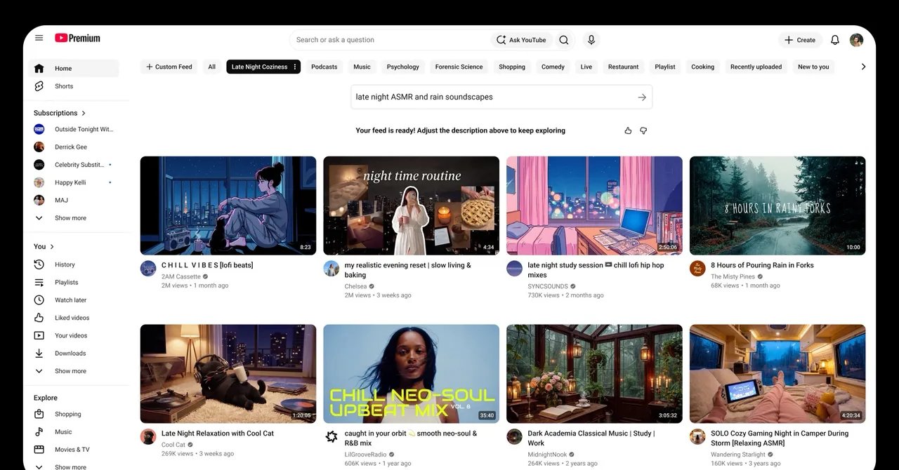 YouTube’s Custom Feeds Give You More Control Over the Algorithm